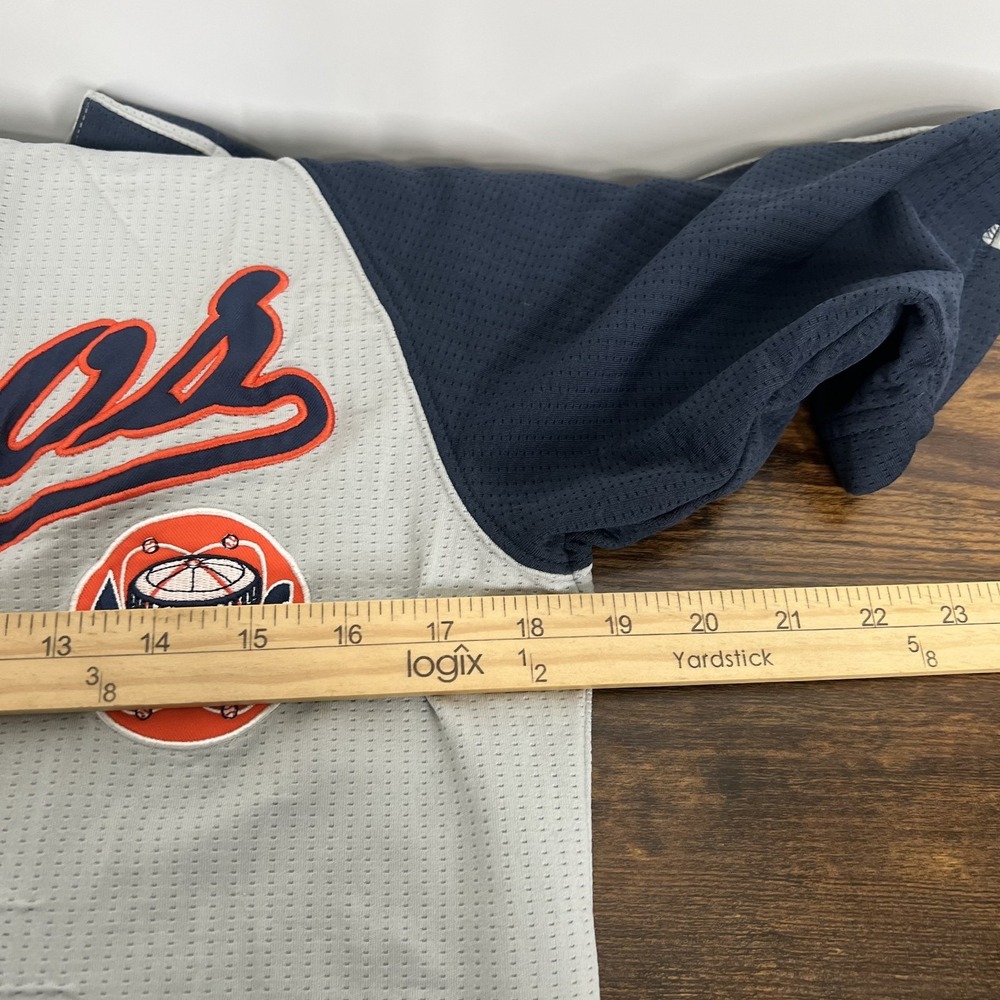 Houston Astros Dynasty Button Down Jersey MLB M Baseball Jersey Blue Orange - Picture 10 of 12